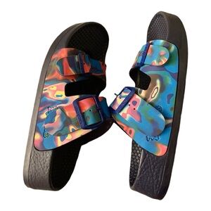 Rare Birkenstock Multicolored Tie-Dye Slip-On Sandals Women’s Size 8.5